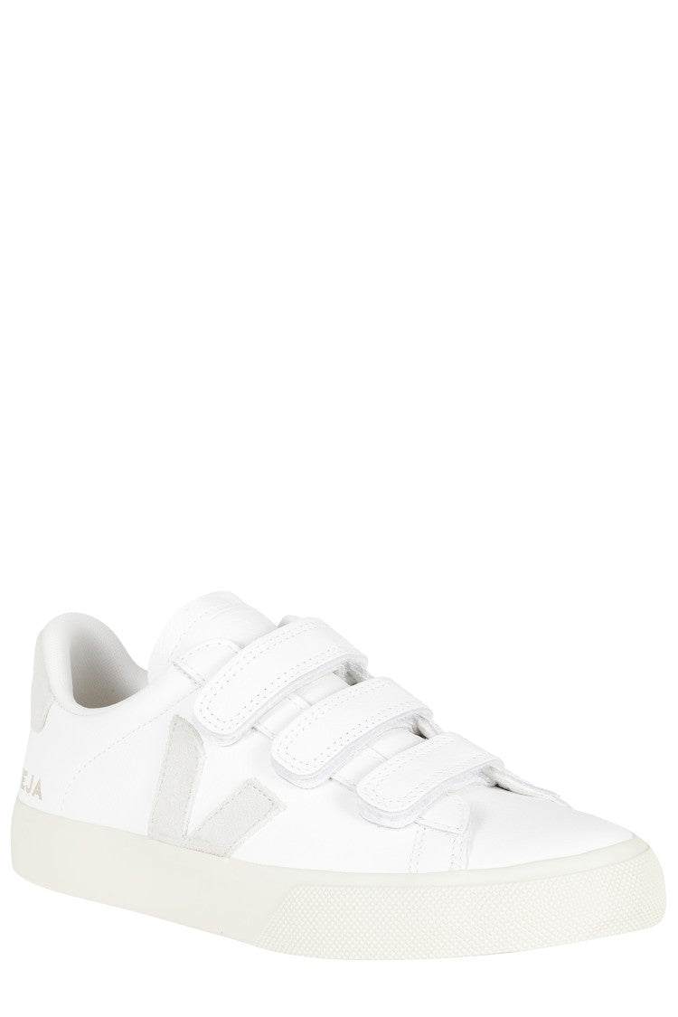 Veja White Recife Smooth Leather Velcro Sneakers