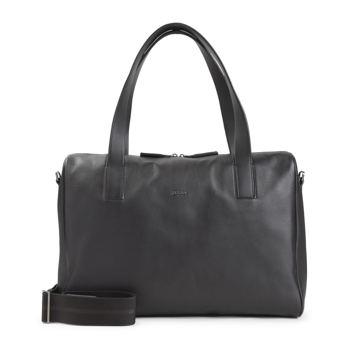 Zegna Spacious Calf Leather Shopper Bag