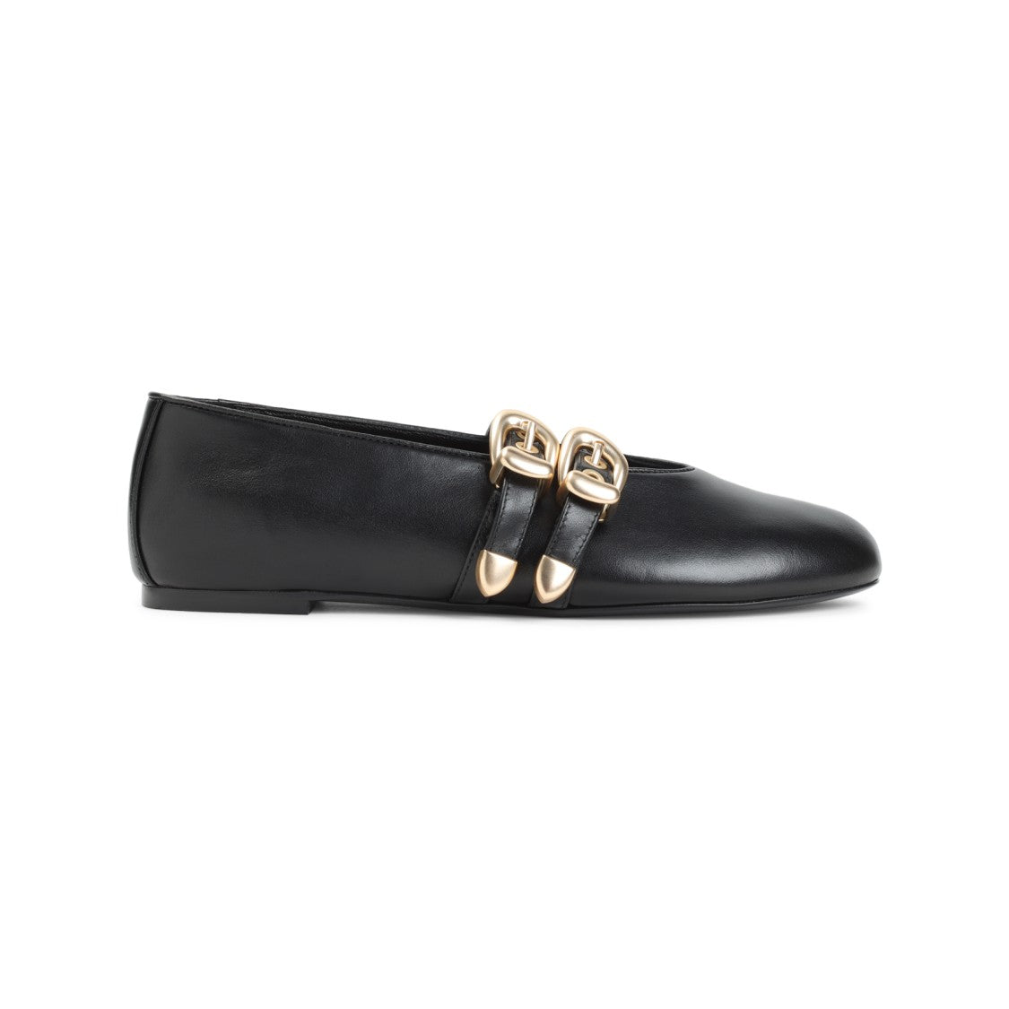Stuart Weitzman Maven Black Leather Ballerina