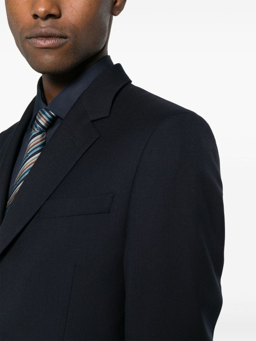 Paul Smith Two-Piece Blue Wool Suit With Structured Blazer