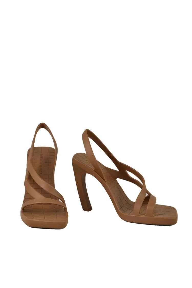 Bottega Veneta Rubber Banana Heel Sandal - Brown