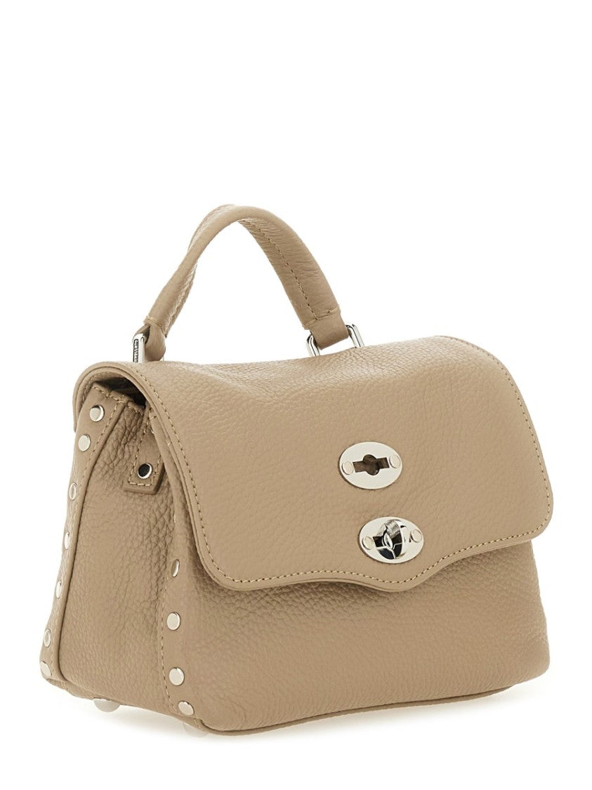 Zanellato Compact Textured Leather Handbag With Dual Closure