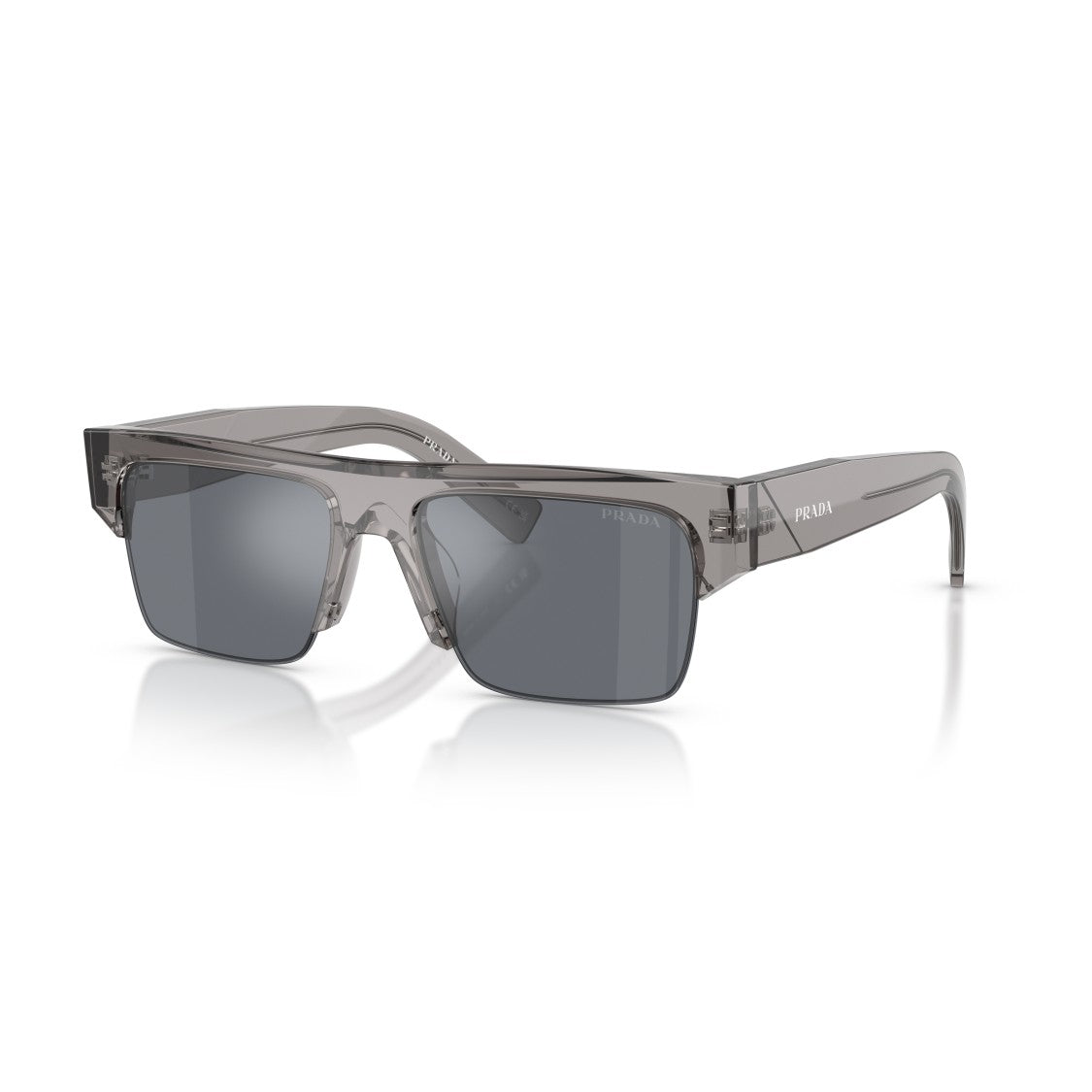 Prada 0Pr D12su Translucent Grey Acetate Sunglasses