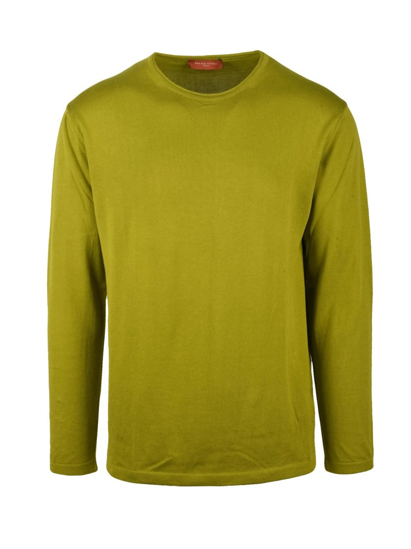 Daniele Fiesoli Pistachio Green Minimalist Cotton Sweater