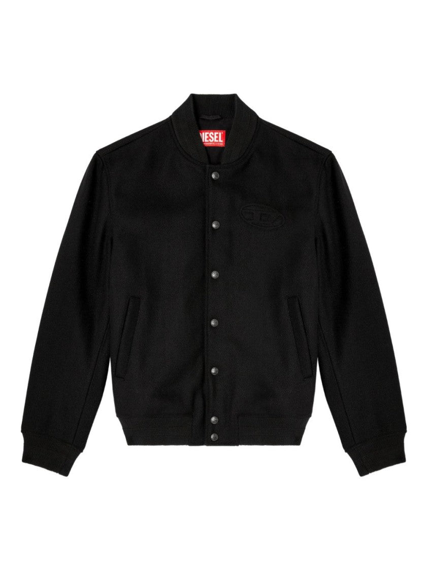 Diesel Elegant Black Wool Blend Jacket