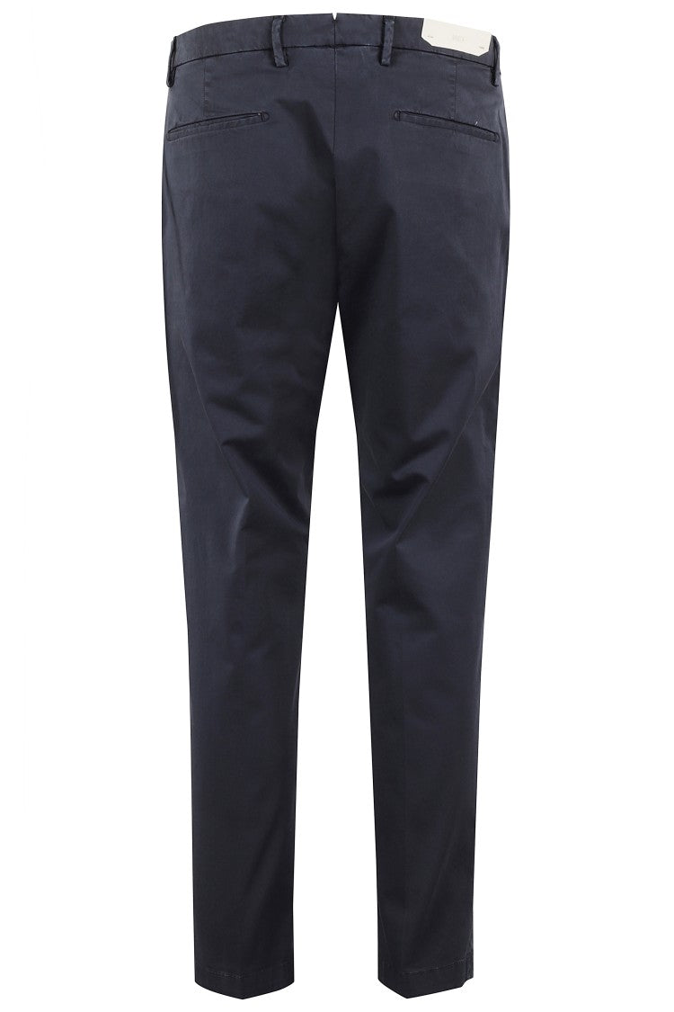 Briglia Tapered Cotton Satin Trousers With Pleats