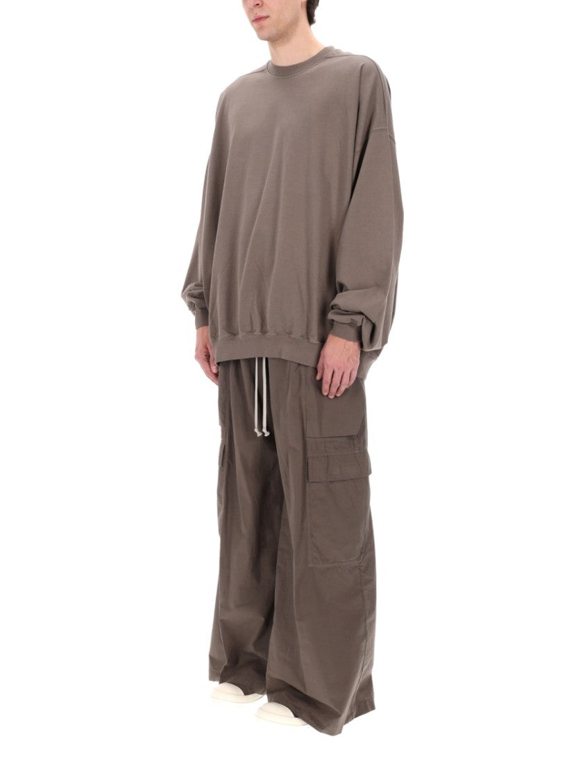 Drkshdw By Rick Owens Taupe Hun Crewneck Oversized Sweatshirt