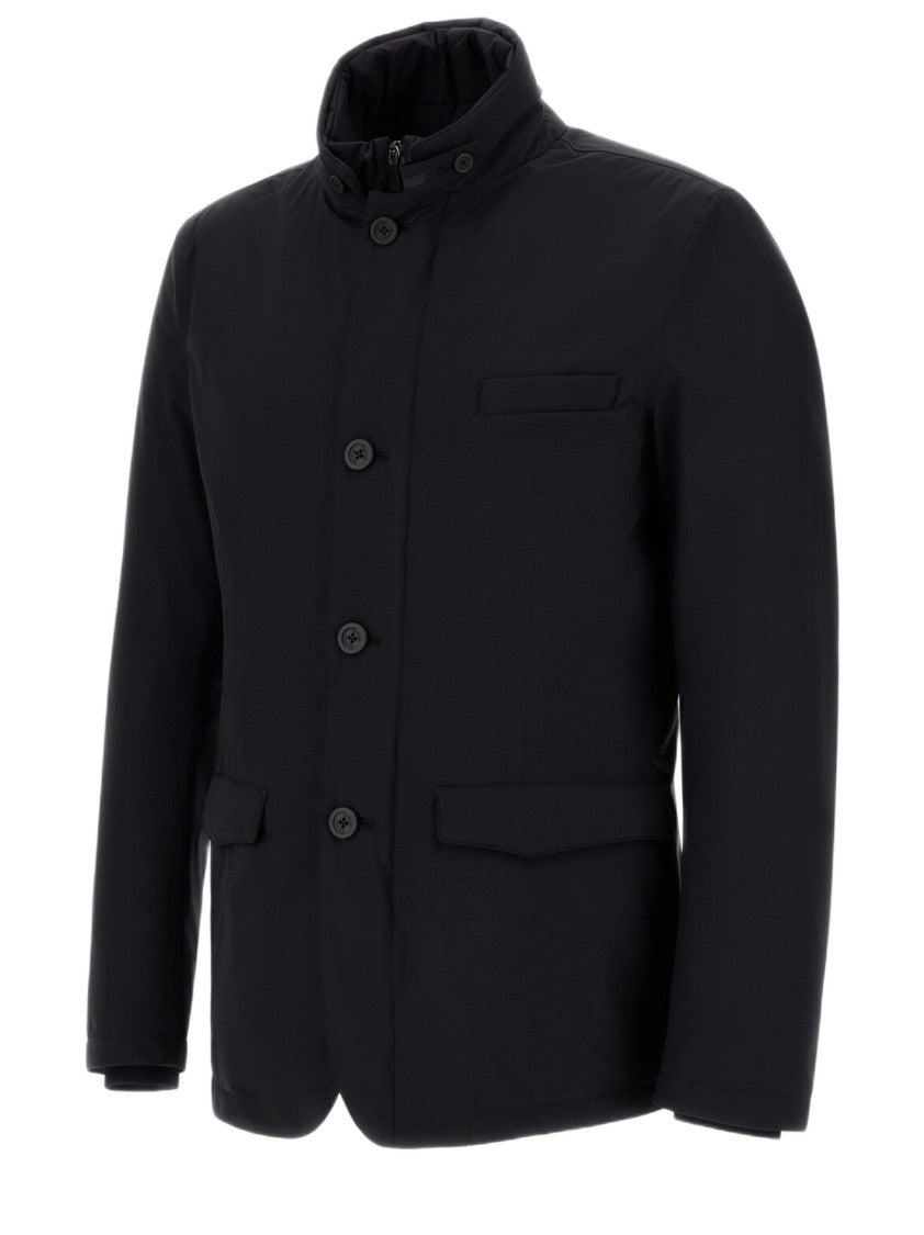 Herno High Collar Black Jacket
