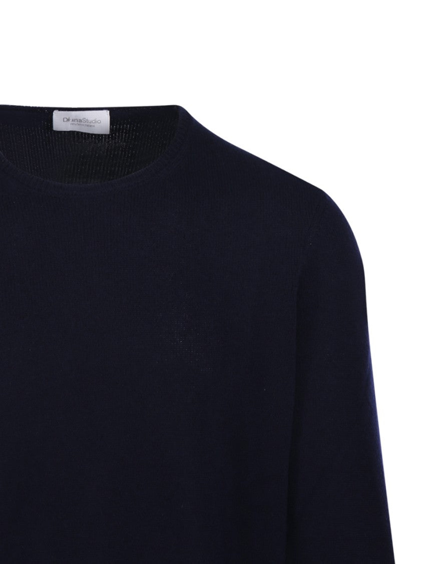 Diana Studio Black Cashmere Crewneck Sweater With Relaxed Fit