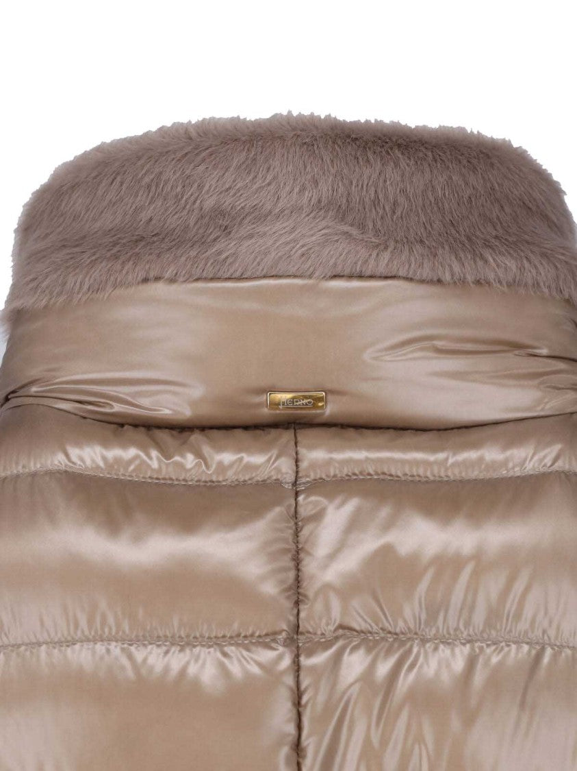 Herno Taupe Claudia Waterproof Belted Down Jacket