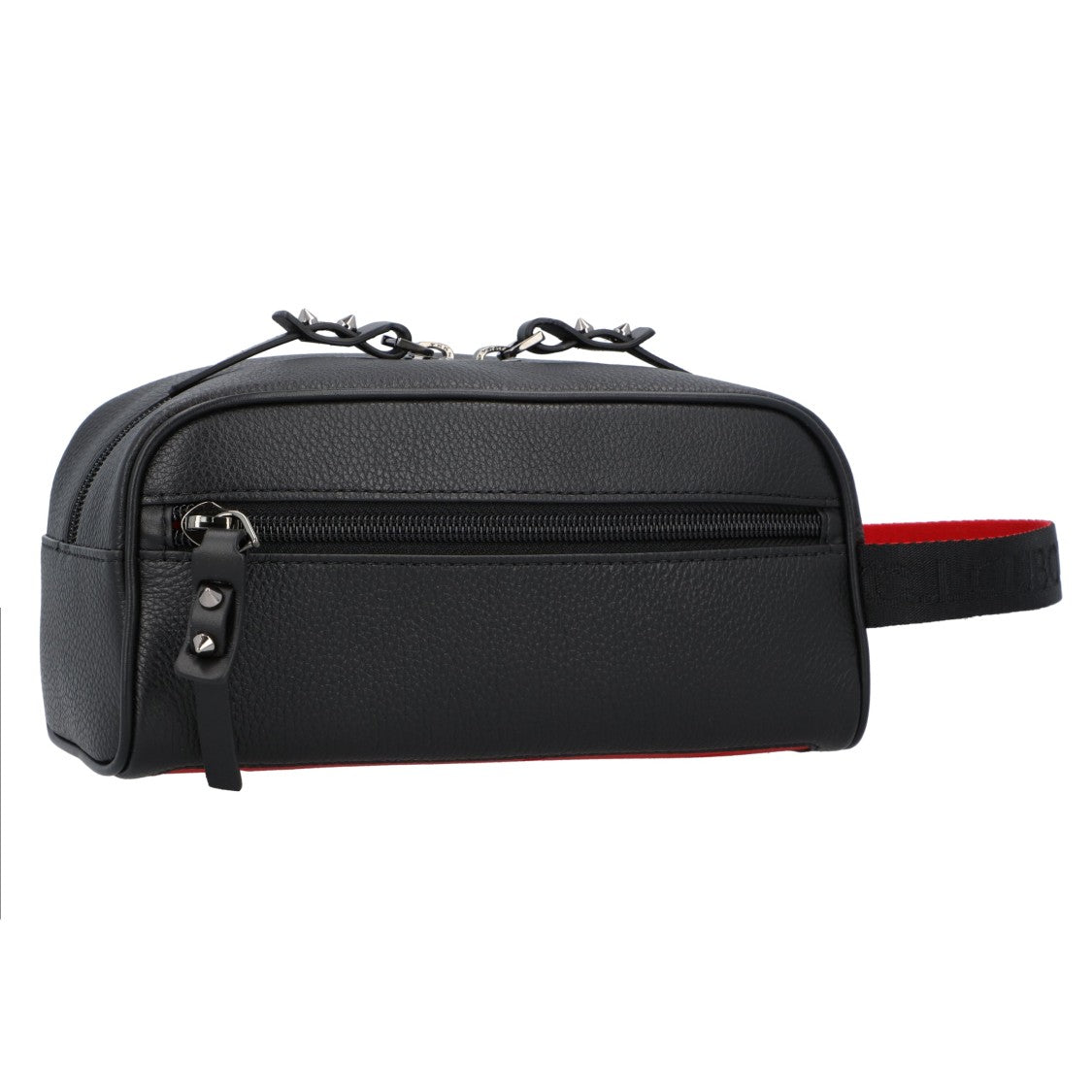 Christian Louboutin Structured Black Calfskin Blaster Travel Case With Signature Strap