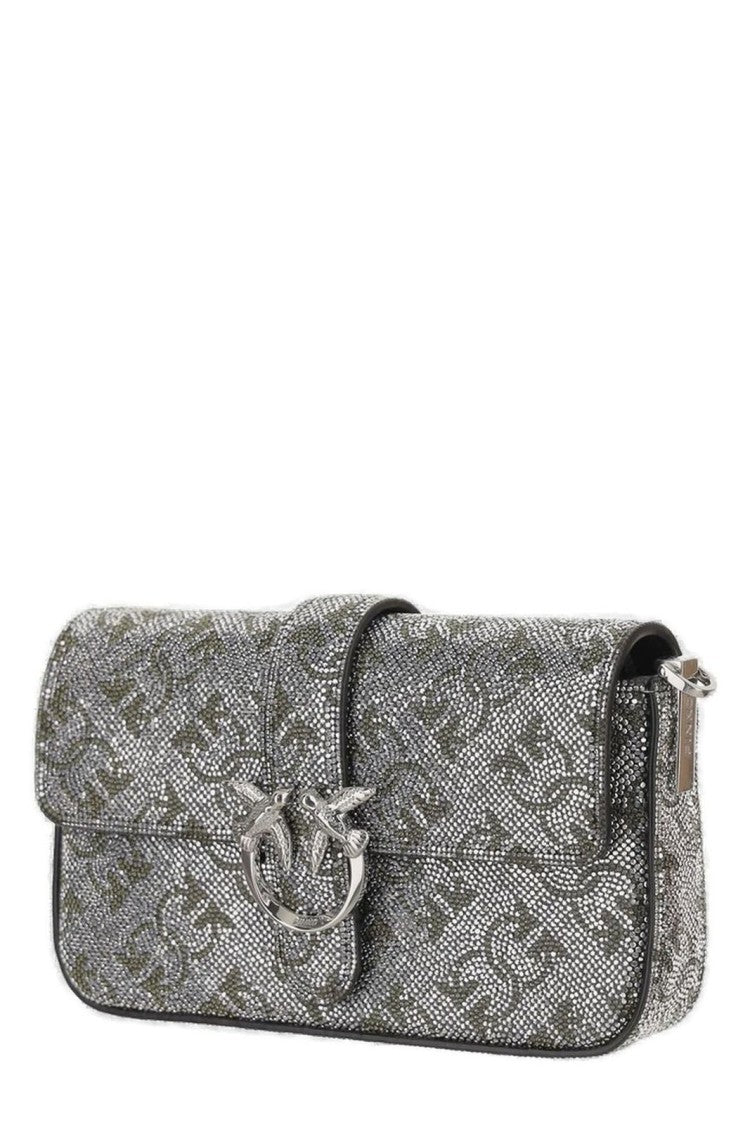 Pinko Modern Minimalist Silver Bag With Reflective Surface