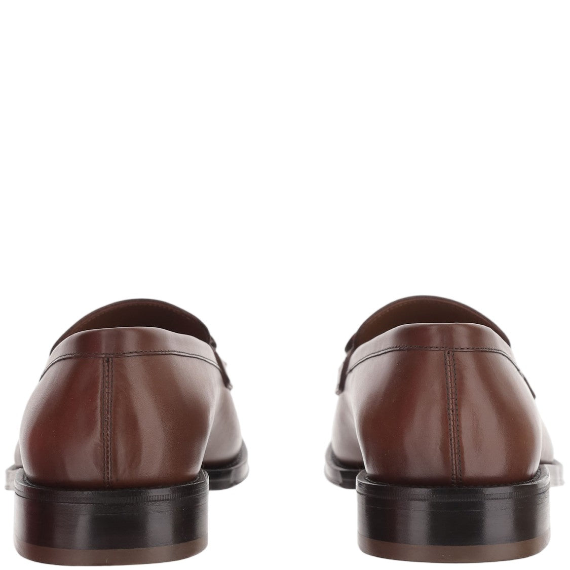 Salvatore Ferragamo Brown Hook Detail Leather Loafers