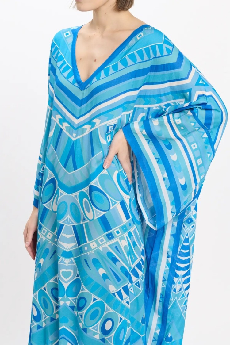 Miss June Brenda Long Kaftan Blue