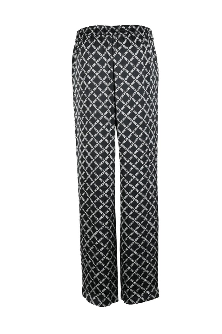 Michael Kors Two-Tone Geometric-Pattern Trousers With Elastic Waistband