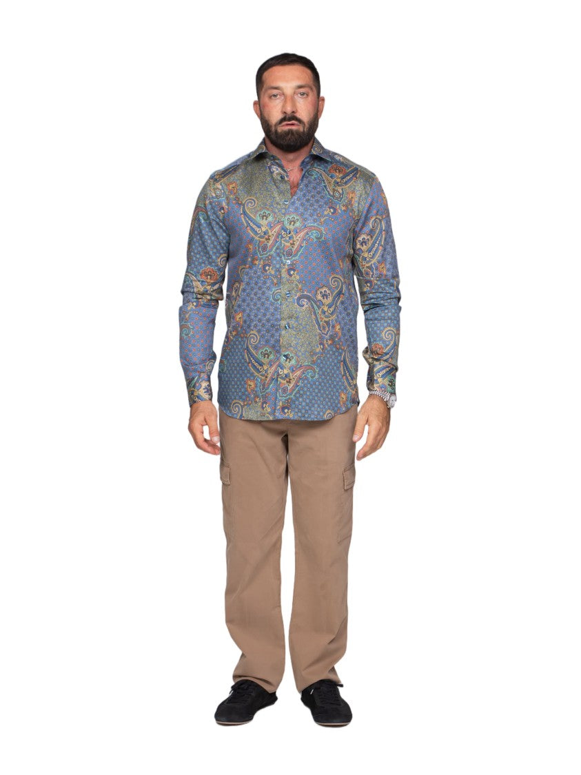 Etro Roma Paisley Geometric Long-Sleeve Shirt