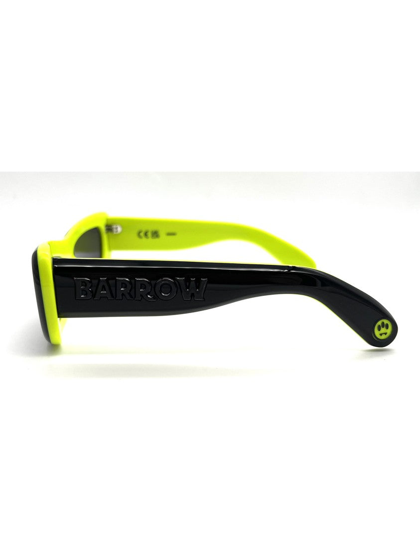 Barrow Angular Black Sunglasses With Yellow Accents