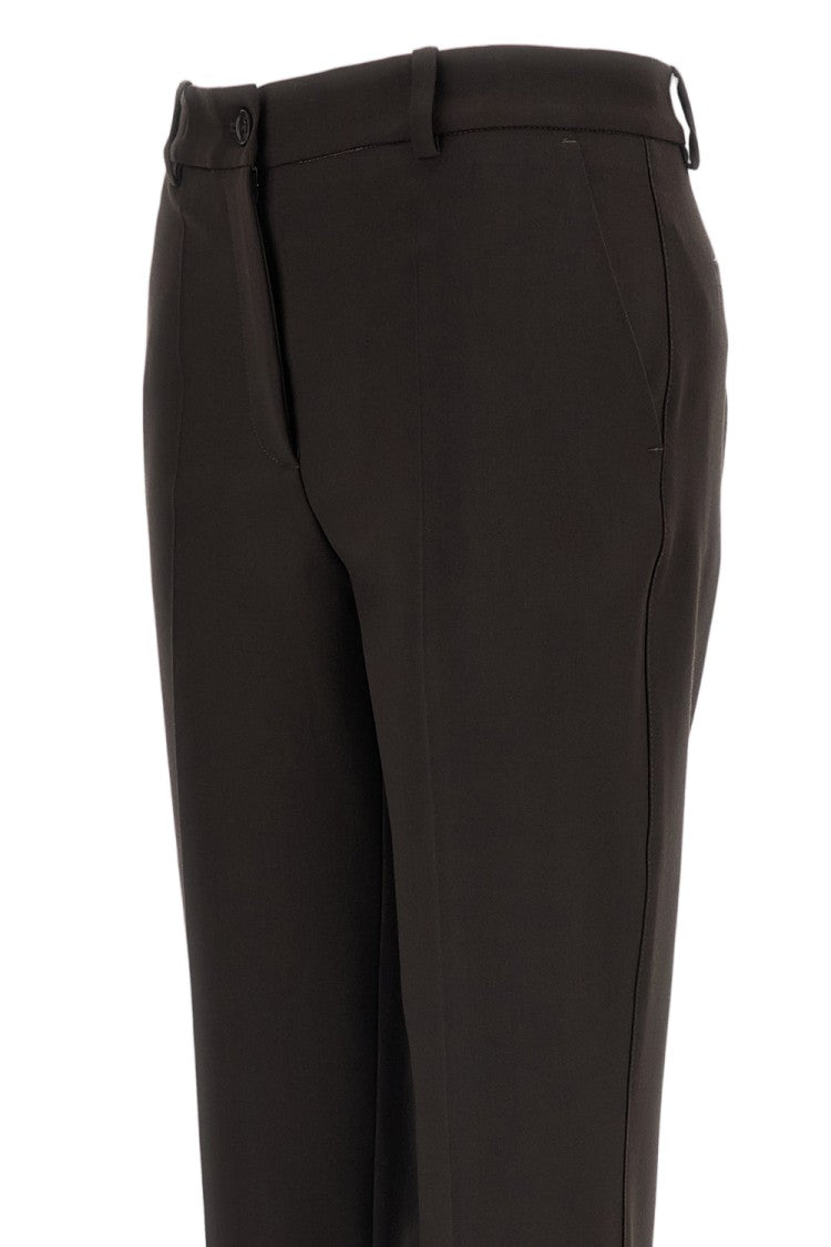Parosh Brown Stretch Wool Straight-Leg Pants