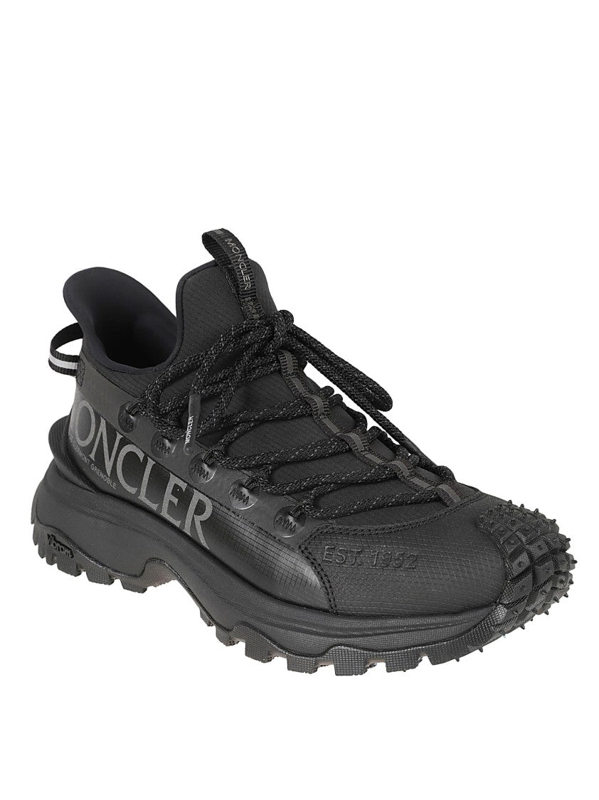 Moncler Textured Black Sneakers With Rugged Sole