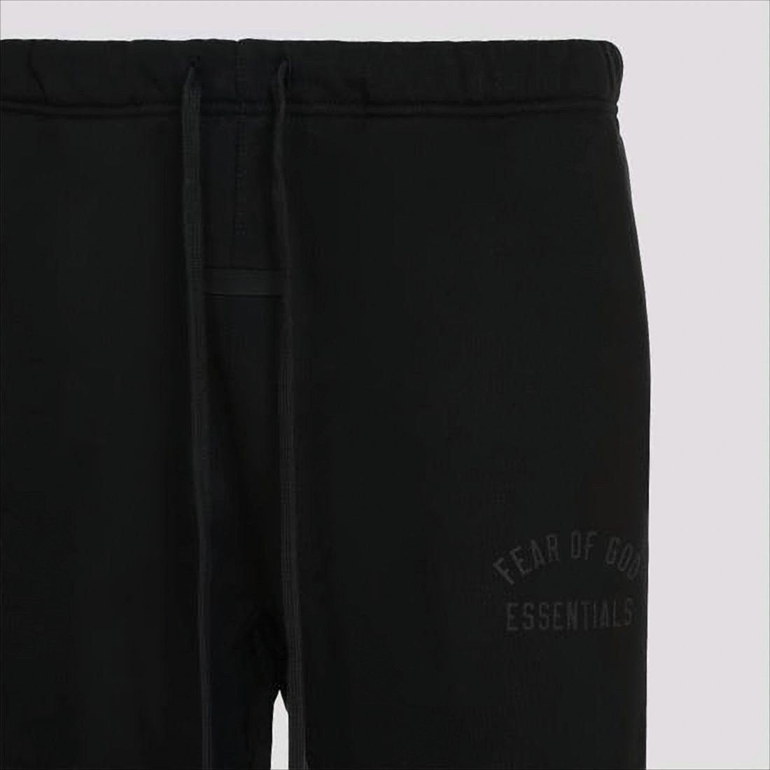 Fear Of God Tapered Black Jogger Pants With Adjustable Drawstring And Elastic Cuffs