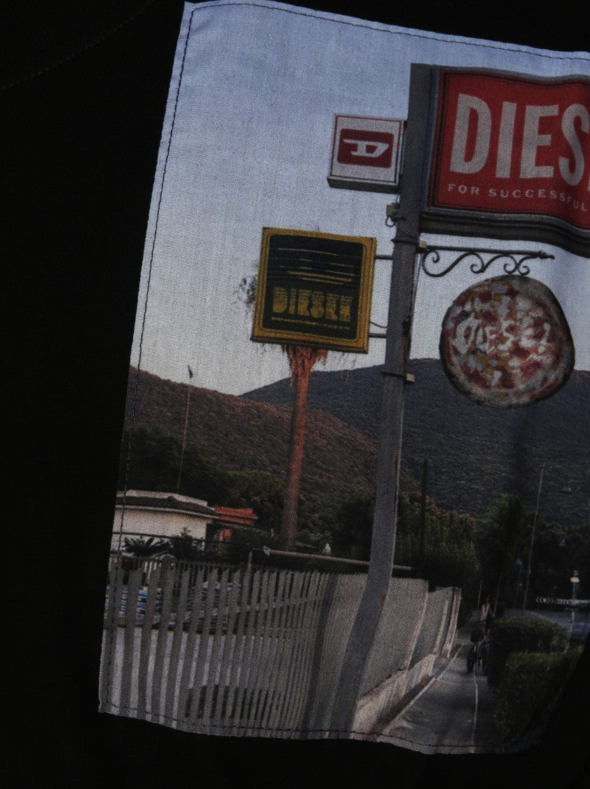 Diesel Long-Sleeved Graphic T-Shirt With Relaxed Fit