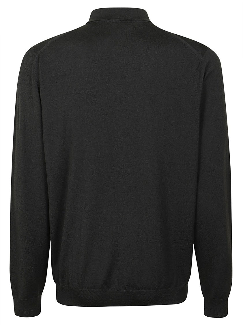 Zanone Fitted Long-Sleeved Polo With Classic Collar