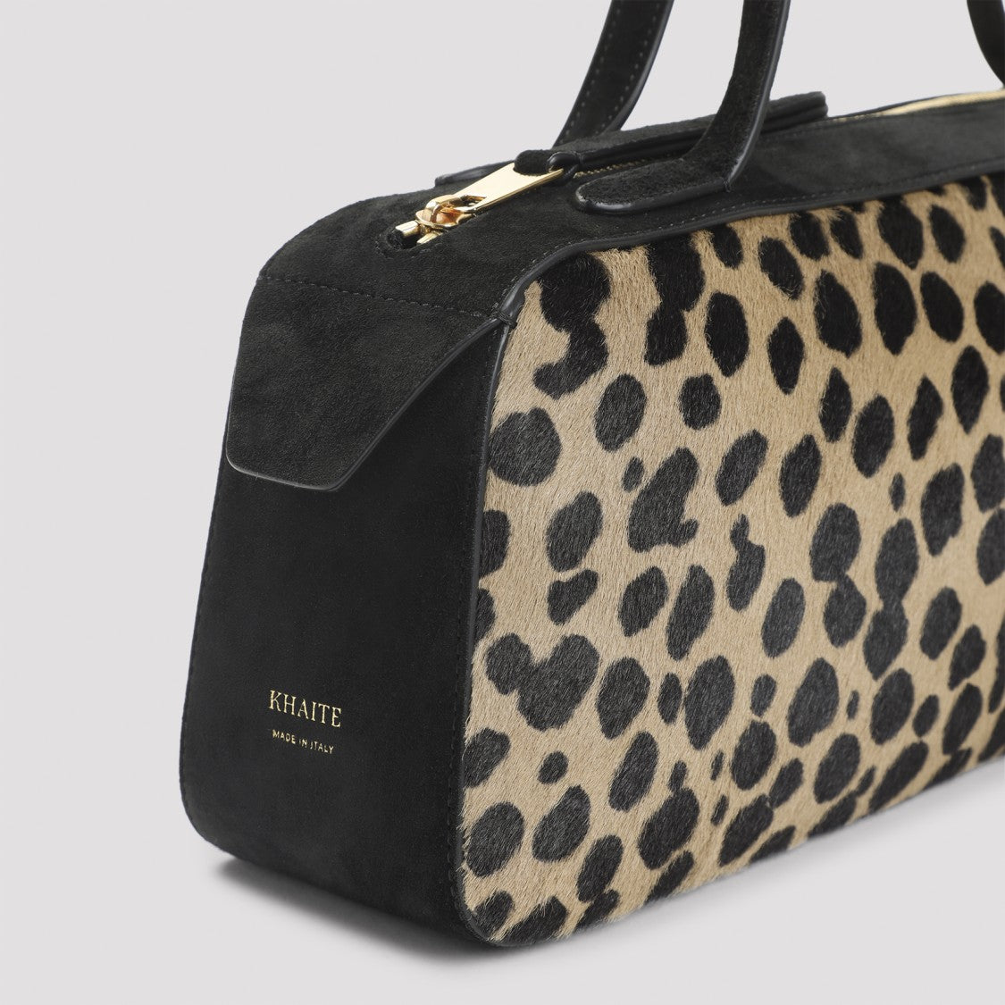 Khaite Simona Beige And Black Calf Skin Shoulder Bag