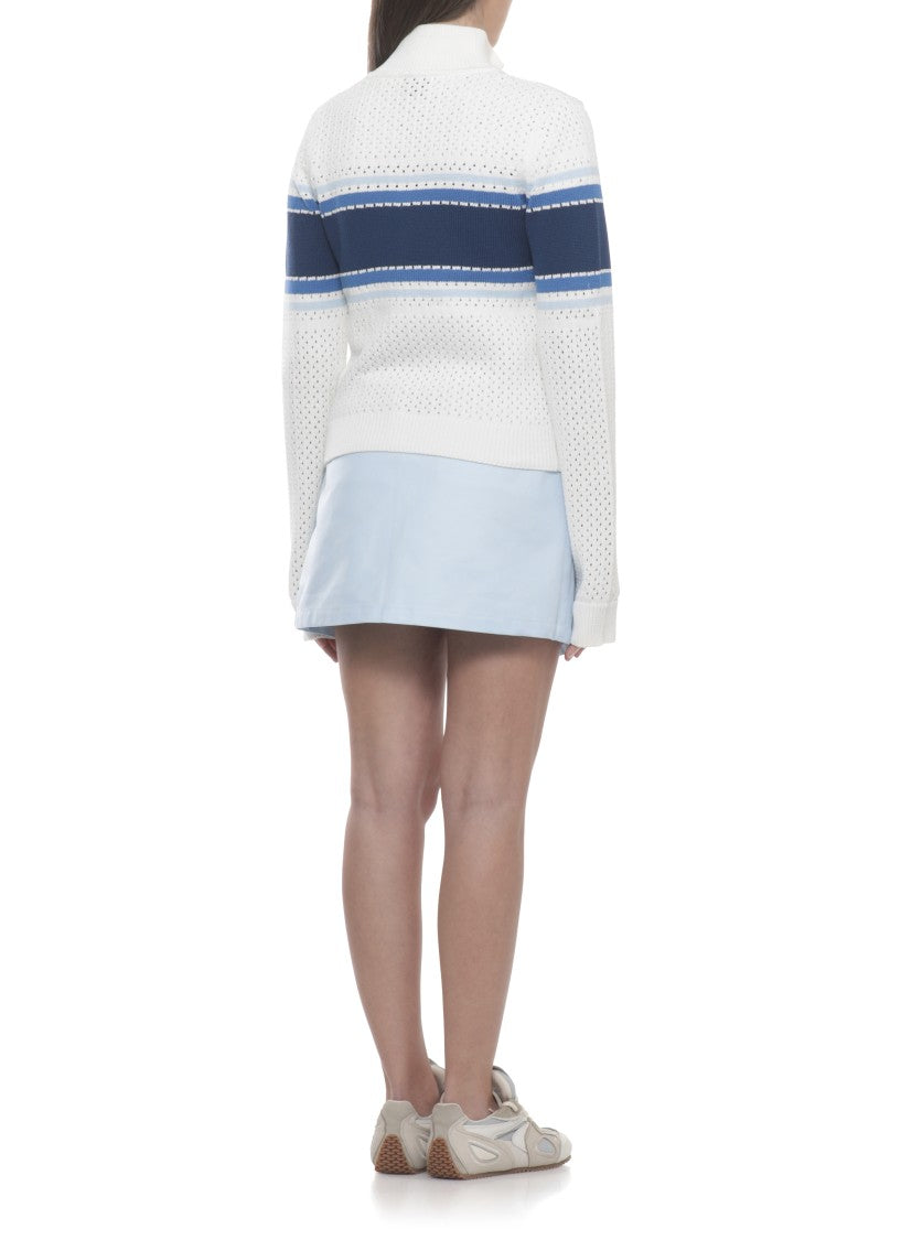 Casablanca White Mesh Stripe Perforated Jacket