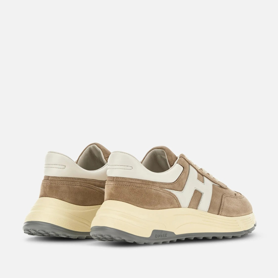 Hogan Hyperlight Allacciato H Sneakers In Beige