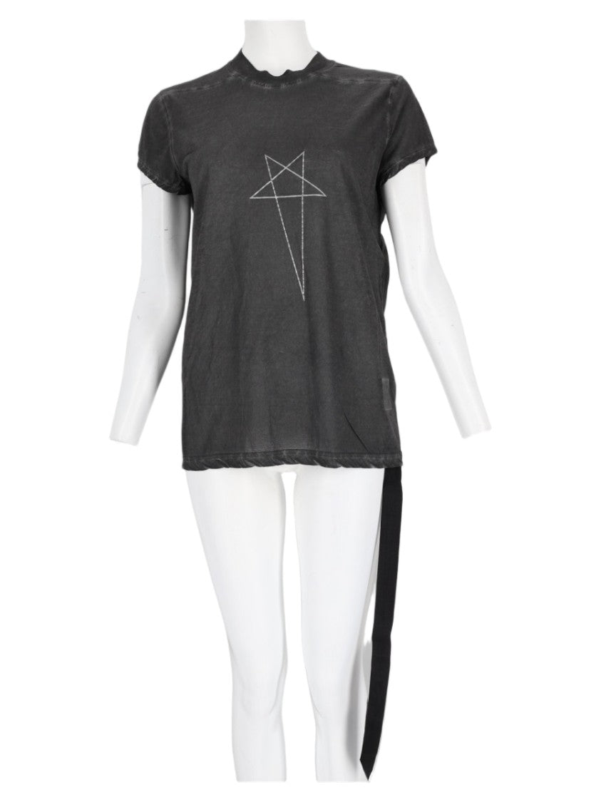 Drkshdw By Rick Owens Black Asymmetrical Cotton T-Shirt
