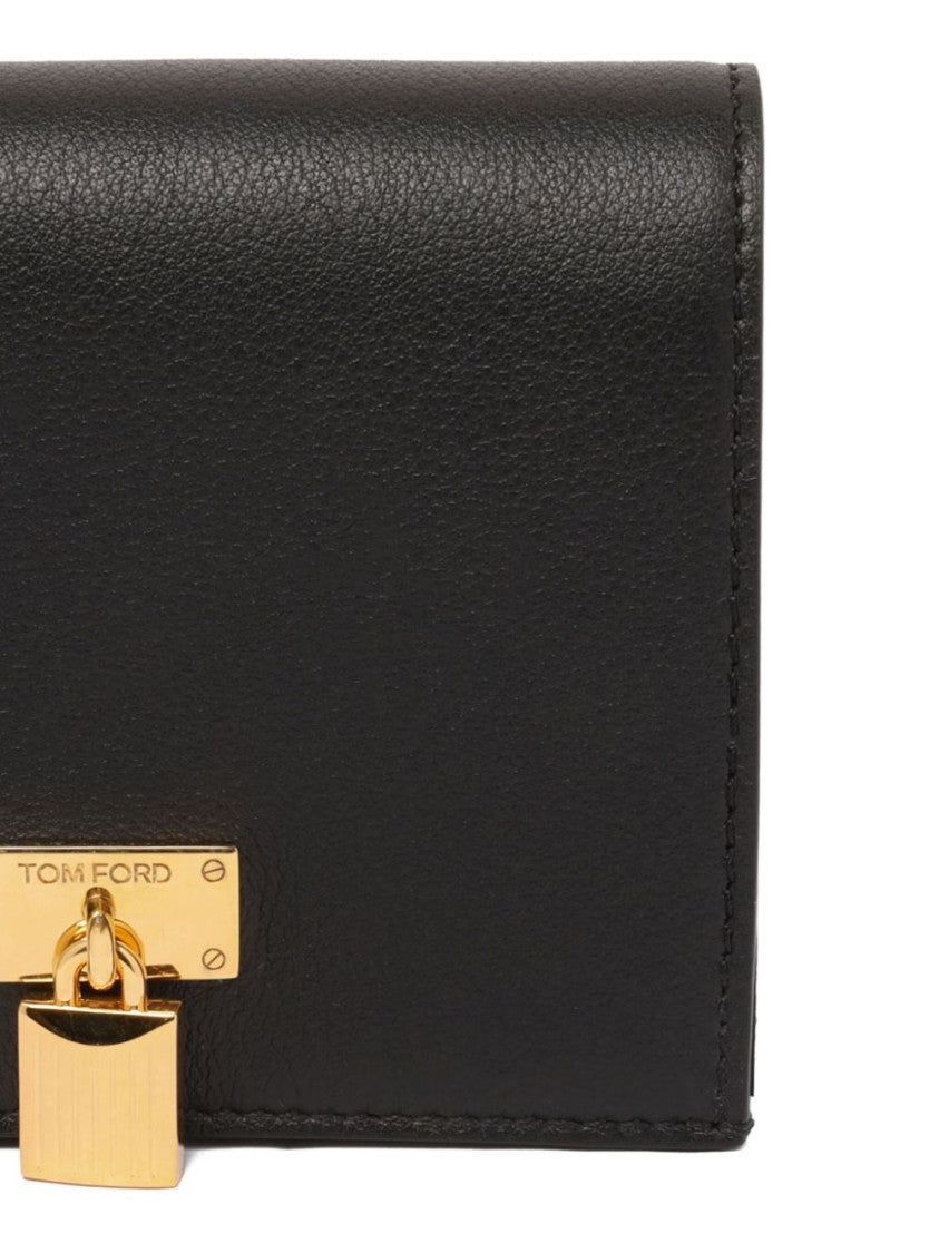 Tom Ford Natural Grain Black Calf Leather Compact Wallet