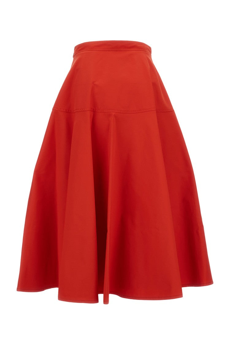 Mantù Classic Red Skirt With Smooth Texture