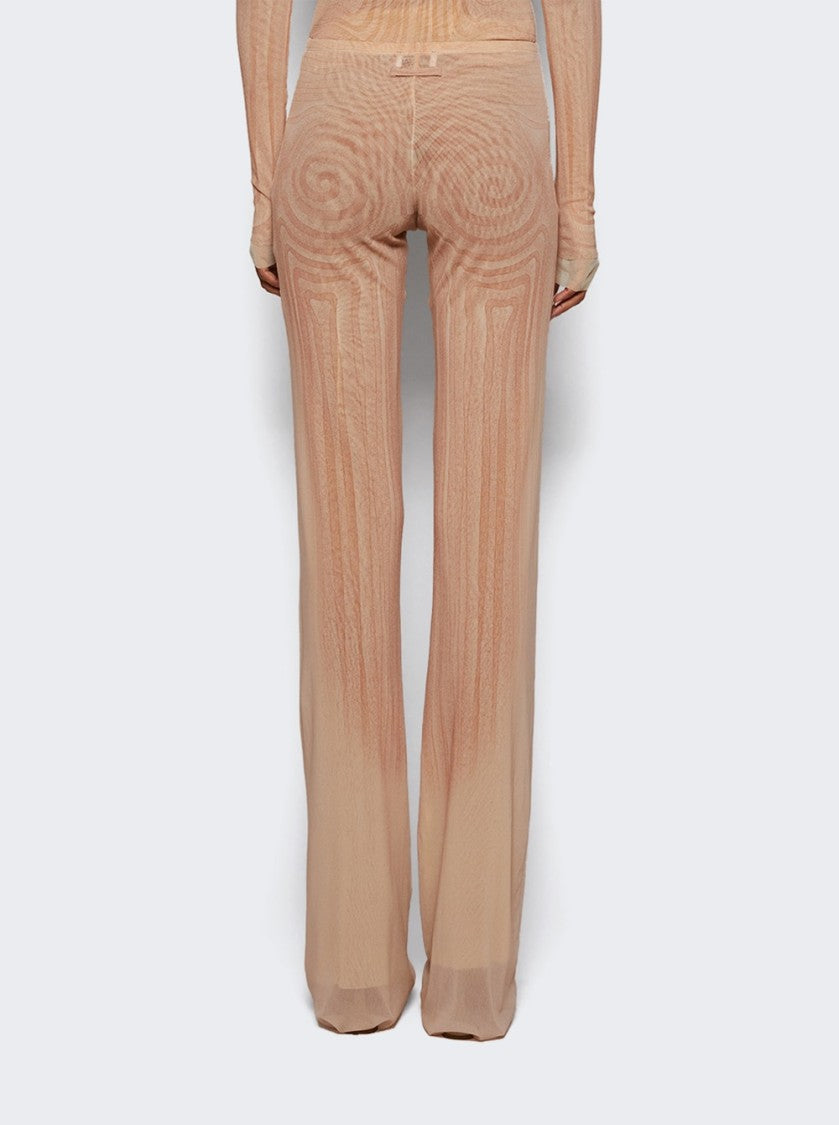 Jean Paul Gaultier Mesh Spiral Pants Pale Pink