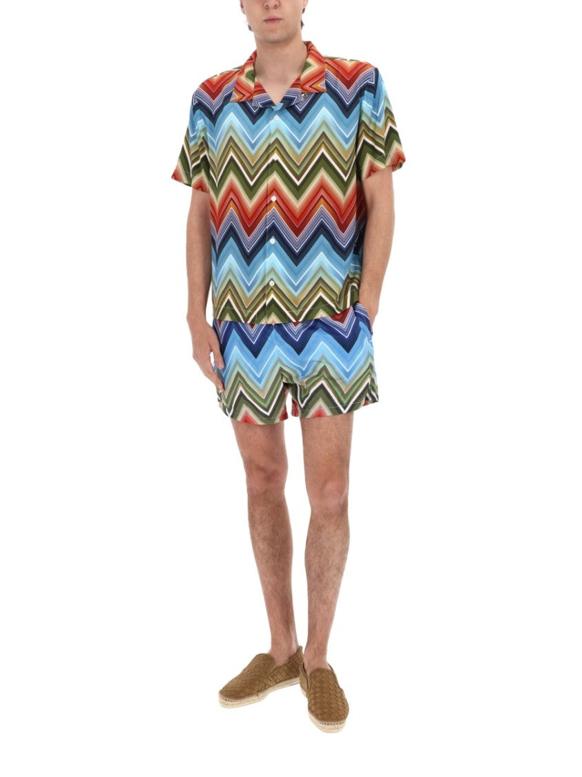 Missoni Multicolor Zigzag Pattern Relaxed Viscose Shirt