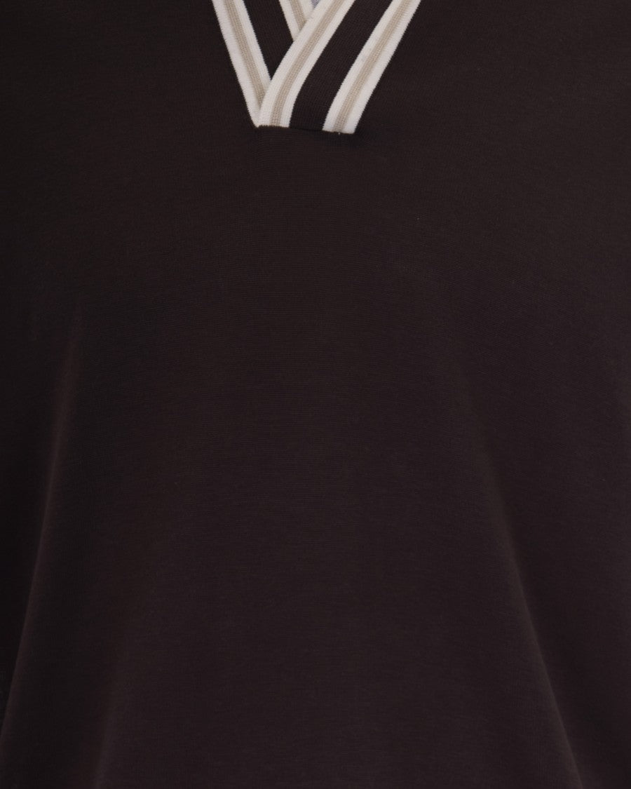 Paolo Pecora Paolo Pecora Brown Silk Polo