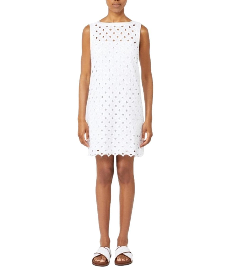 Max Mara White Cotton Blend Beach Dress