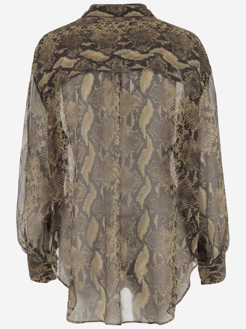 Aspesi Python-Print Silk Shirt