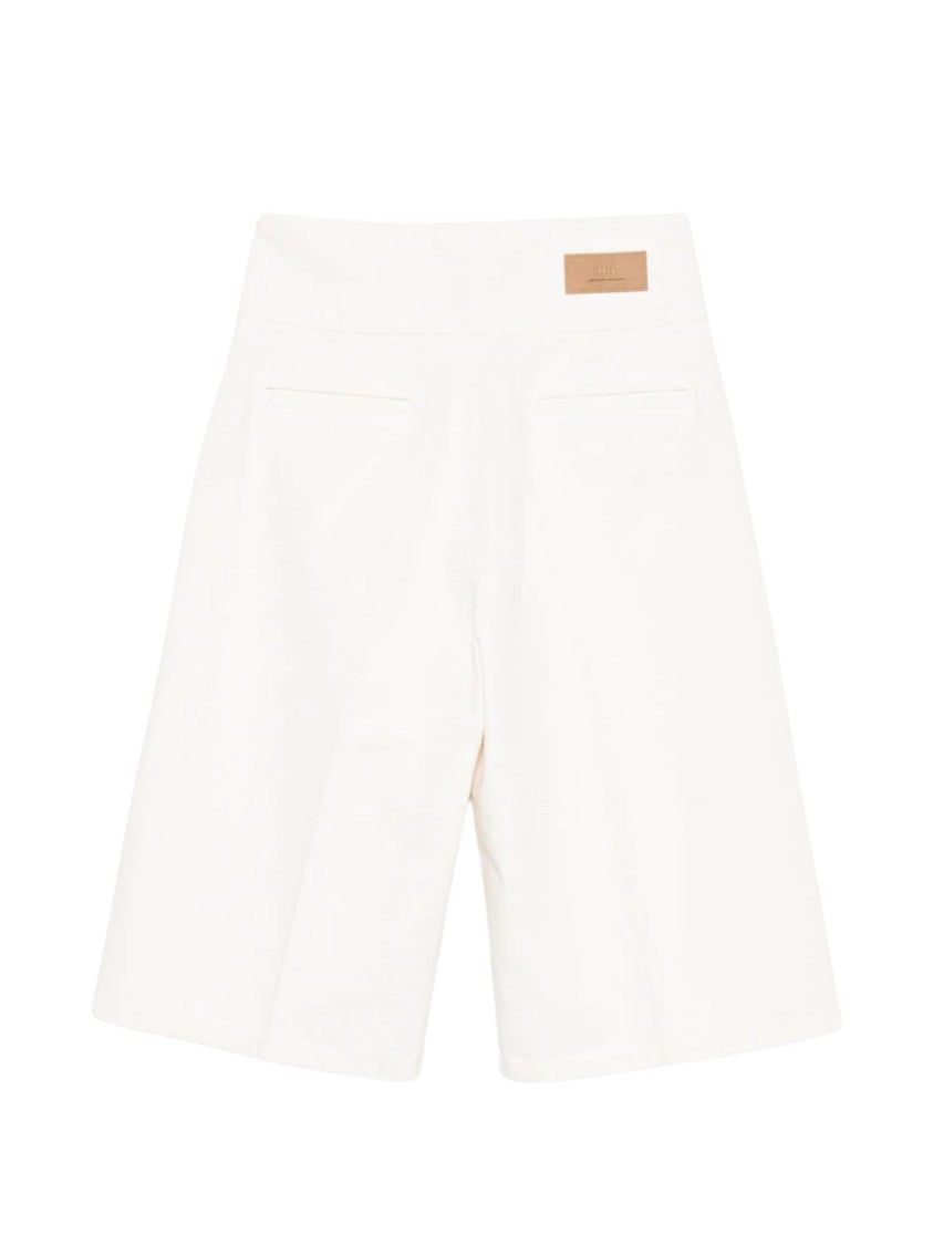Ami Paris White Panelled Design Cotton Shorts