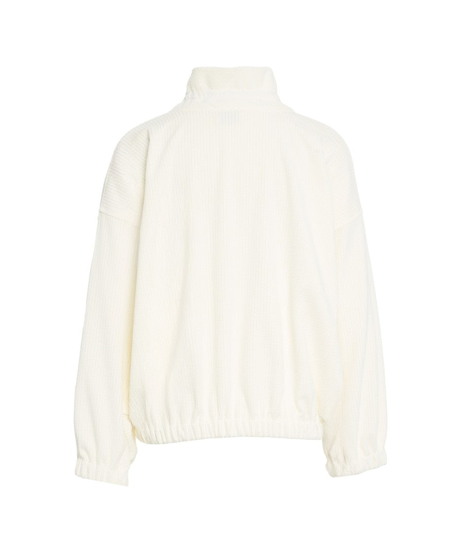 8Pm High Collar Corduroy Sweatshirt With Relaxed Fit