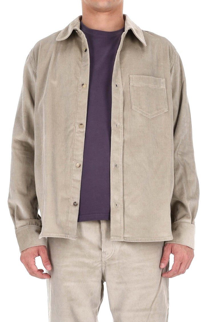 Haikure Ribbed Corduroy Overshirt With Classic Collar