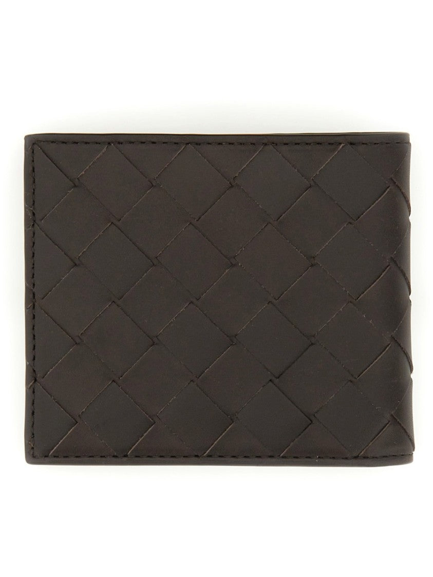 Bottega Veneta Bi-Fold Wallet With Woven Leather And Smooth Finish