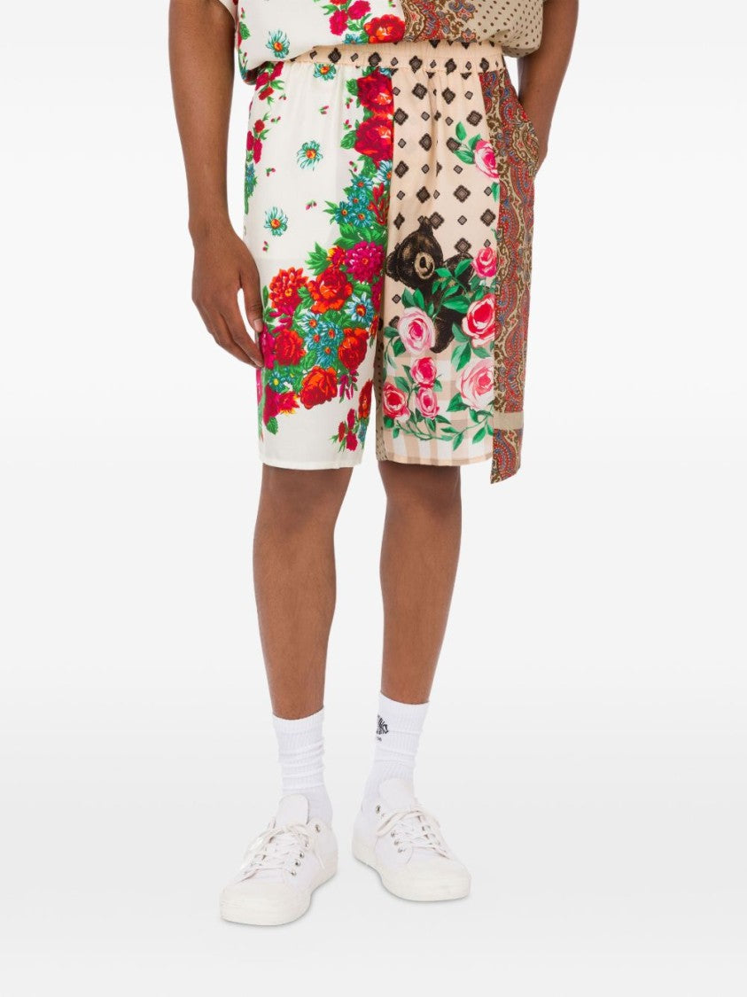 Moschino Multicolour Silk And Nylon Casual Shorts