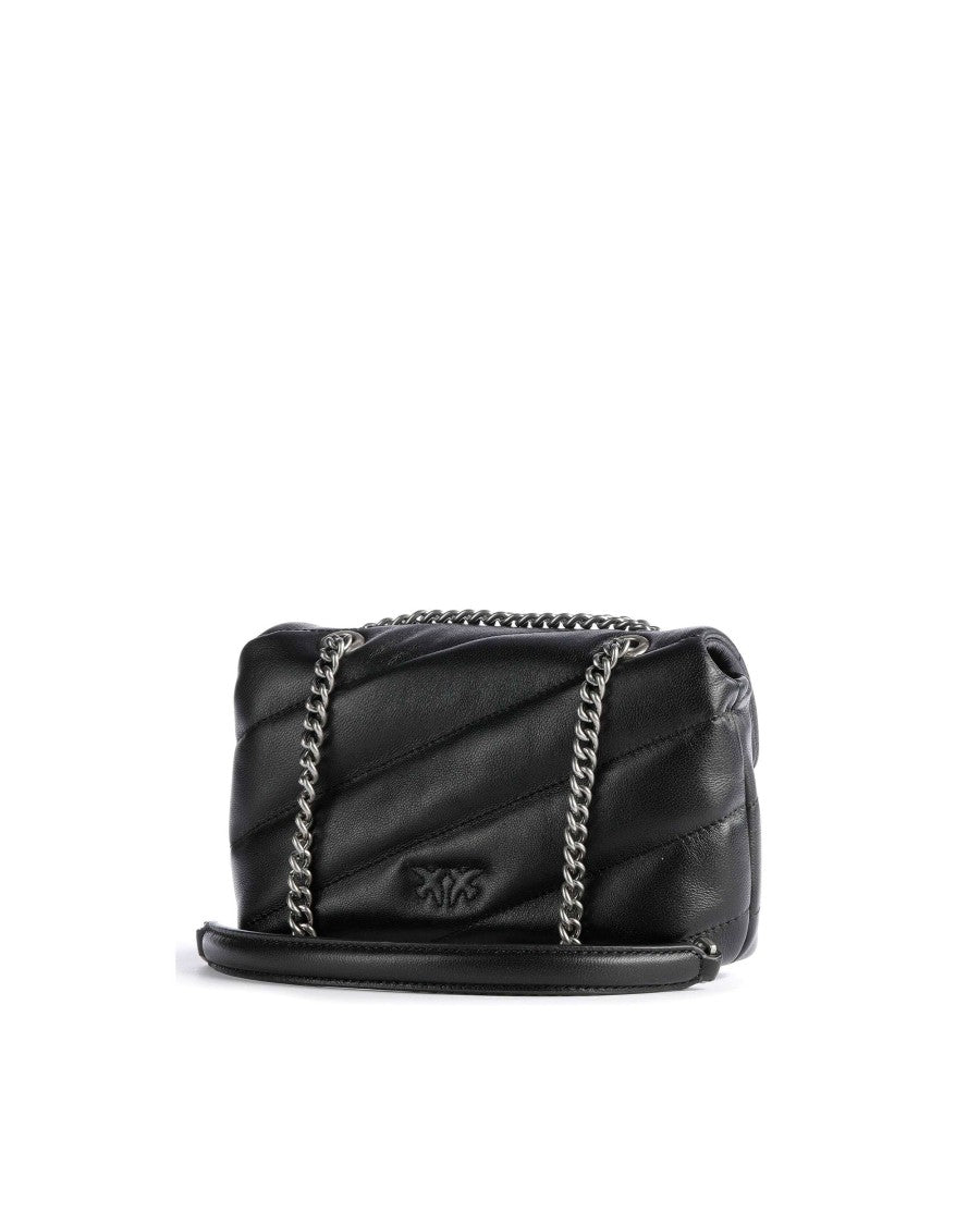 Pinko Compact Quilted Shoulder Bag With Metal Clasp