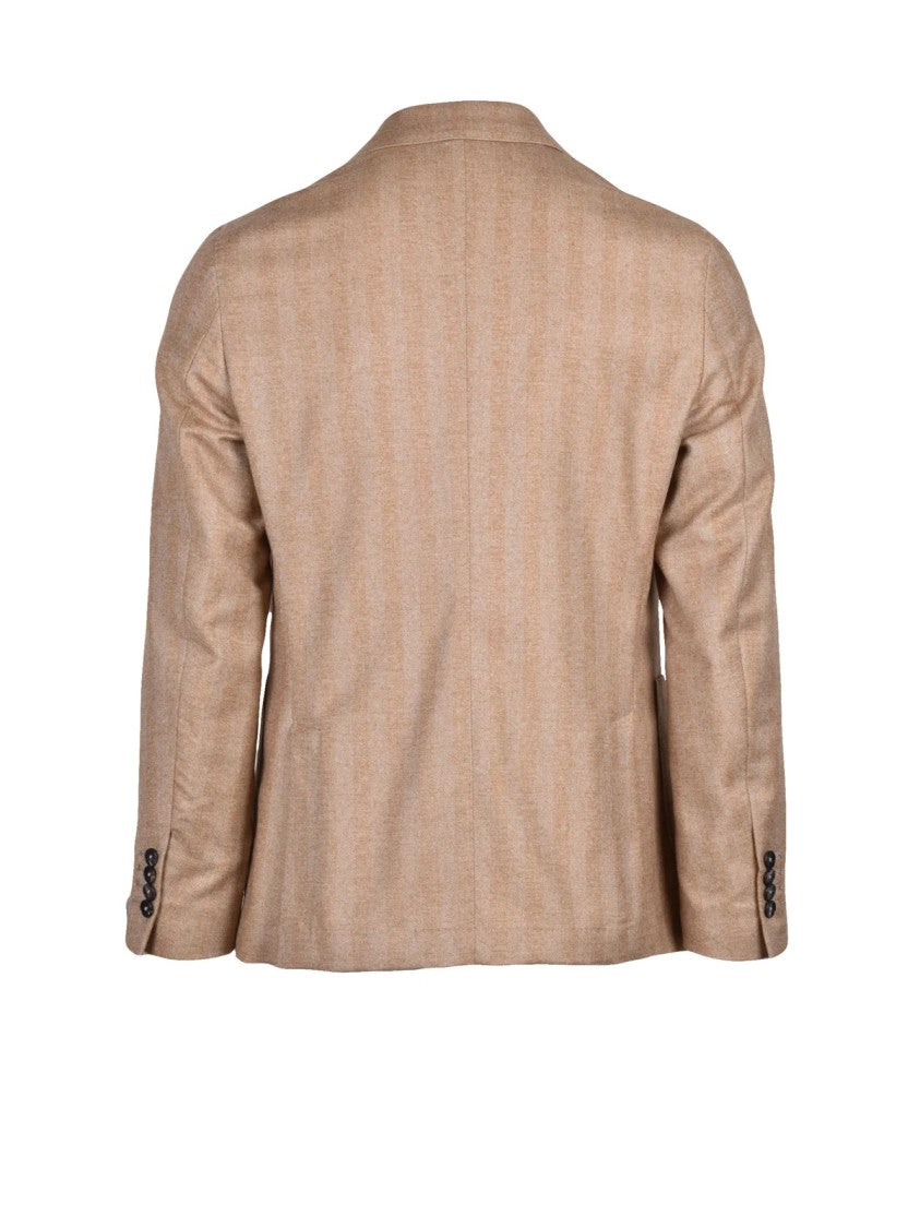 Breras Milano Beige Rounded Virgin Wool Blazer