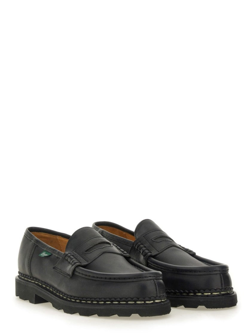 Paraboot Smooth Calf Leather Penny Loafers With Sturdy Sole