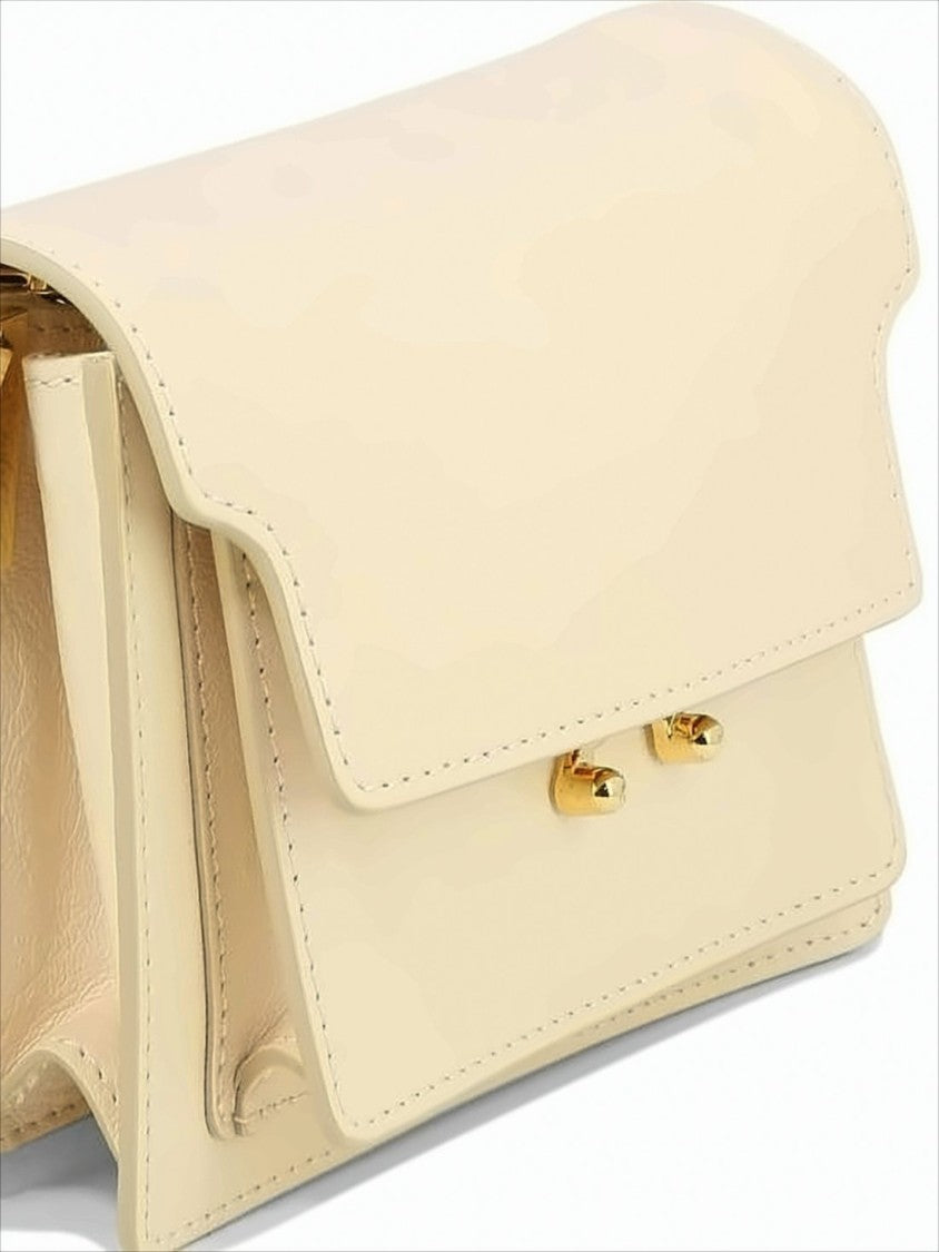 Marni Structured Cowhide Leather Shoulder Bag With Flap Closure