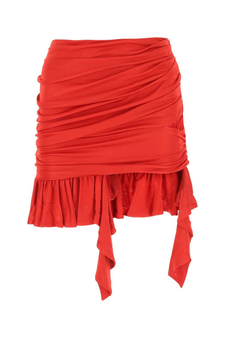 Andreâdamo Red Viscose Mini Skirt