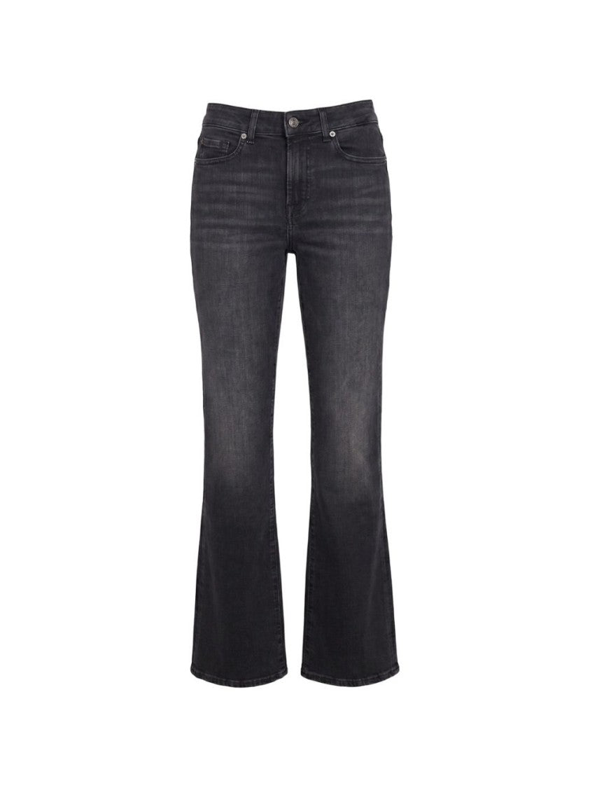 7 For All Mankind Black Flared Five-Pocket Jeans