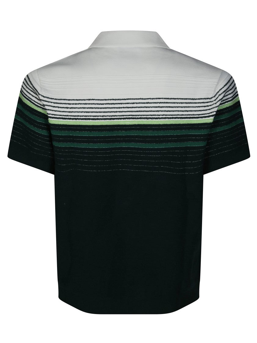 Casablanca Striped Cropped Polo Shirt