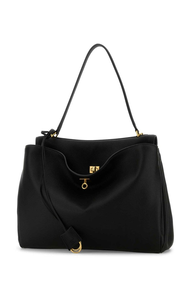 Balenciaga Black Leather Large Rodeo Handbag